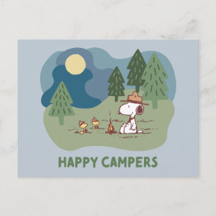 Peanuts   Snoopy & Woodstock Camp Site Postcard