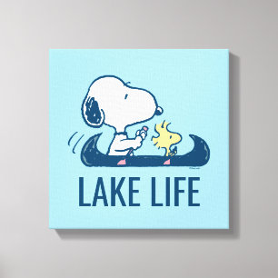 Peanuts   Snoopy & Woodstock Canoe Canvas Print