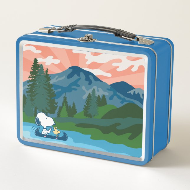 Peanuts | Snoopy & Woodstock Canoe Metal Lunch Box (Front)
