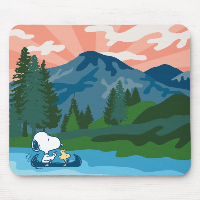 Peanuts | Snoopy & Woodstock Canoe Mouse Pad (Front)