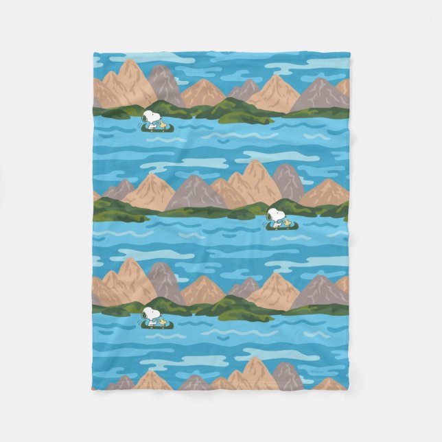 Peanuts | Snoopy & Woodstock Canoe Ride Fleece Blanket (Front)