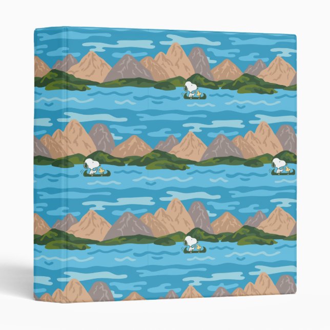 Peanuts | Snoopy & Woodstock Canoe Ride Pattern Binder (Front/Spine)