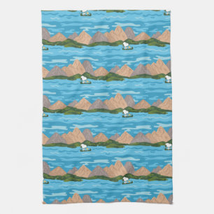 Peanuts   Snoopy & Woodstock Canoe Ride Pattern Kitchen Towel