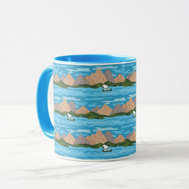 Peanuts | Snoopy & Woodstock Canoe Ride Pattern Mug (Front Left)