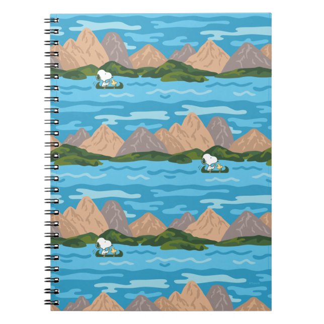 Peanuts | Snoopy & Woodstock Canoe Ride Pattern Notebook (Front)