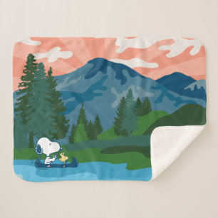 Peanuts   Snoopy & Woodstock Canoe Sherpa Blanket