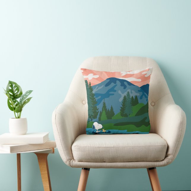 Peanuts | Snoopy & Woodstock Canoe Throw Pillow (Chair)