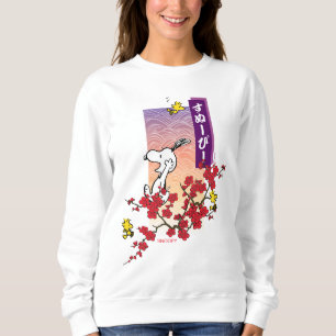 Peanuts   Snoopy & Woodstock Cherry Blossom Branch Sweatshirt