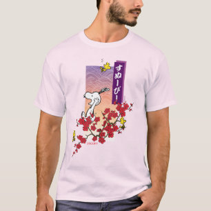 Peanuts Snoopy & Woodstock Cherry Blossom Branch T-Shirt