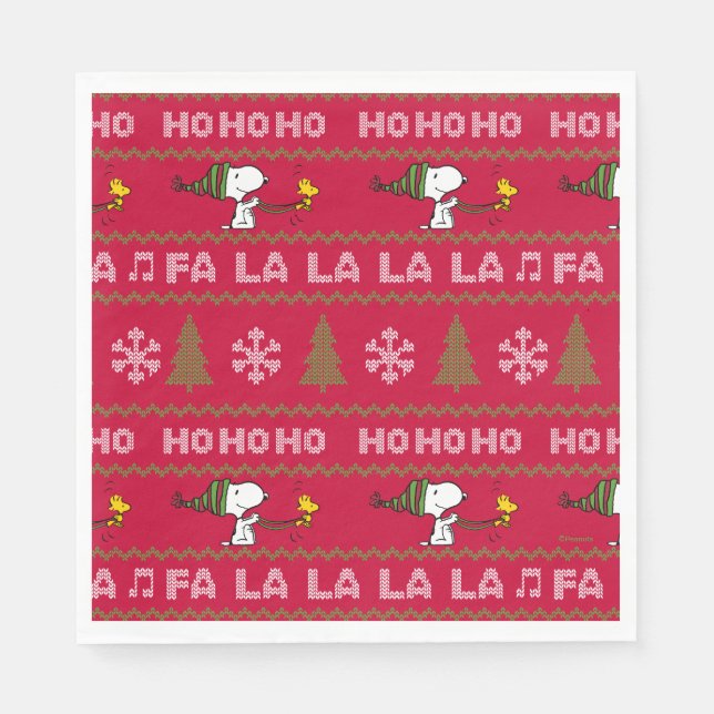 Peanuts | Snoopy & Woodstock Christmas Sweater Napkin (Front)