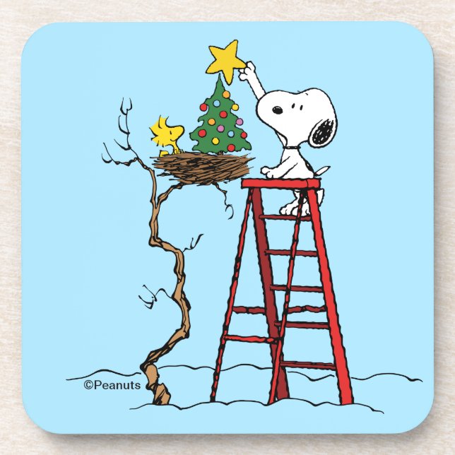 Peanuts | Snoopy & Woodstock Christmas Tree Coaster (Front)
