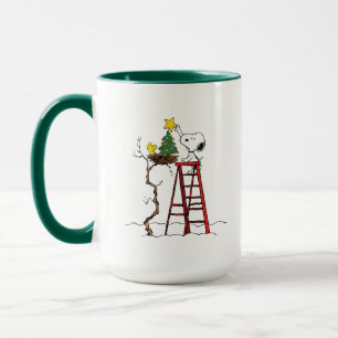 Peanuts   Snoopy & Woodstock Christmas Tree Mug