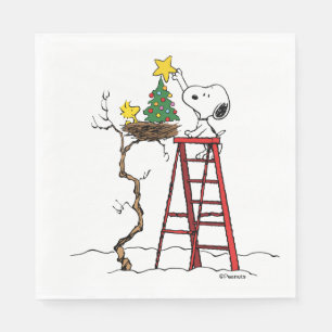 Peanuts   Snoopy & Woodstock Christmas Tree Napkin