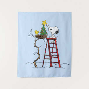 Peanuts   Snoopy & Woodstock Christmas Tree Tapestry