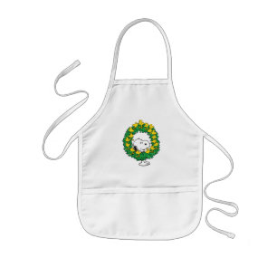 Peanuts Snoopy & Woodstock Christmas Wreath Kids Apron