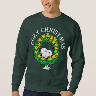 Peanuts   Snoopy & Woodstock Christmas Wreath Sweatshirt