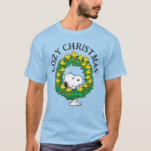 Peanuts   Snoopy & Woodstock Christmas Wreath T-Shirt