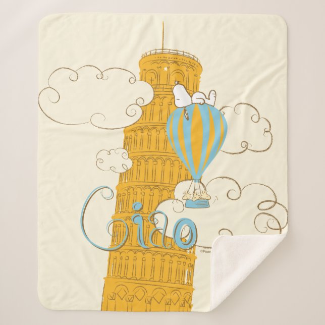 Peanuts | Snoopy & Woodstock Ciao Sherpa Blanket (Front)