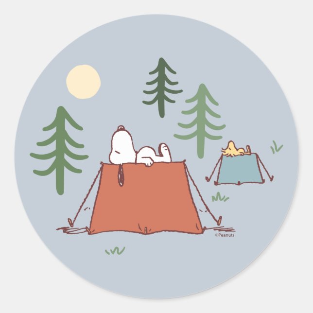 Peanuts | Snoopy & Woodstock Classic Round Sticker (Front)