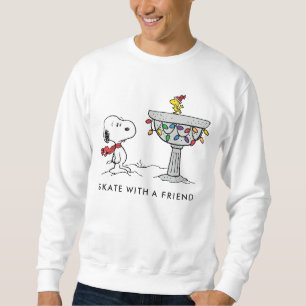 Peanuts   Snoopy & Woodstock Decorated Bird Bath Sweatshirt