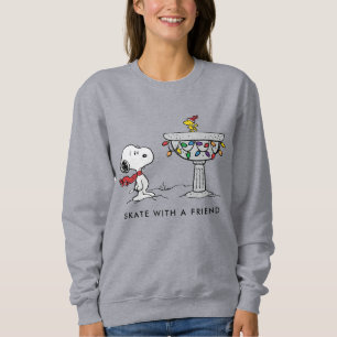 Peanuts   Snoopy & Woodstock Decorated Bird Bath Sweatshirt