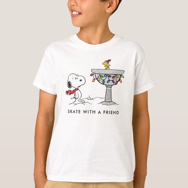 Peanuts | Snoopy & Woodstock Decorated Bird Bath T-Shirt (Front)