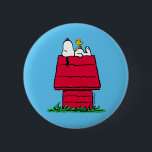 Peanuts | Snoopy & Woodstock Doghouse 2 Inch Round Button<br><div class="desc">Check out this fun Peanuts design featuring Snoopy and Woodstock.</div>