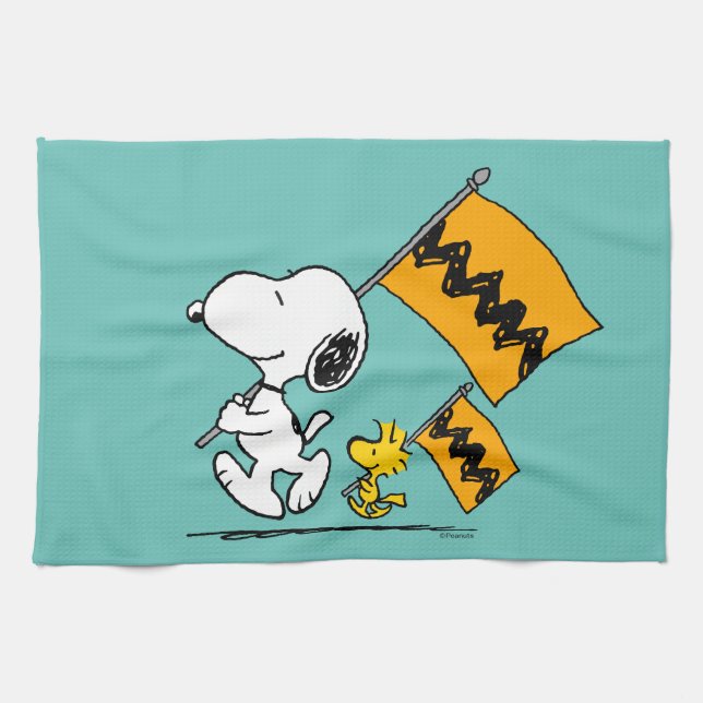 Peanuts | Snoopy & Woodstock Flags Kitchen Towel (Horizontal)