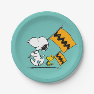Peanuts   Snoopy & Woodstock Flags Paper Plate