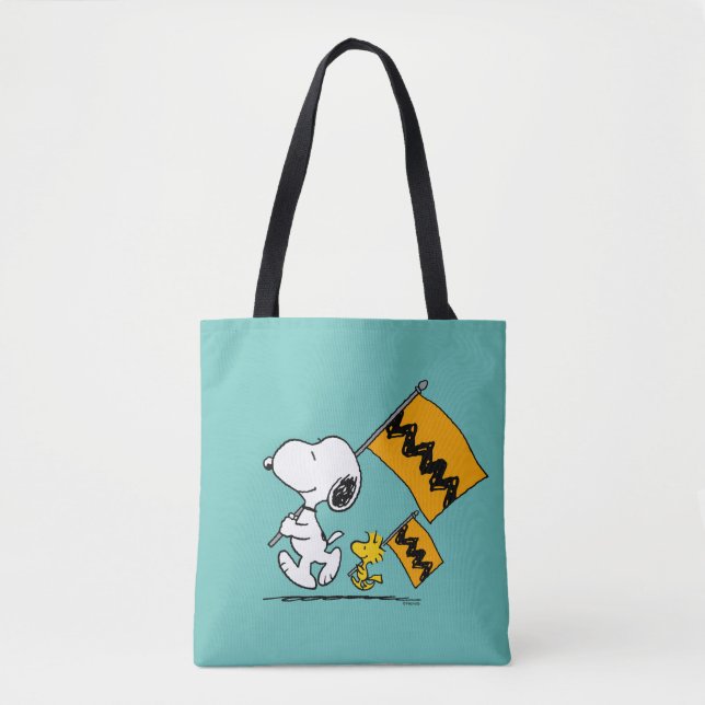 Peanuts | Snoopy & Woodstock Flags Tote Bag (Front)