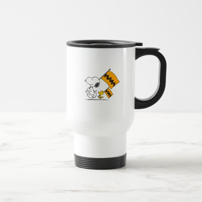 Peanuts | Snoopy & Woodstock Flags Travel Mug (Right)