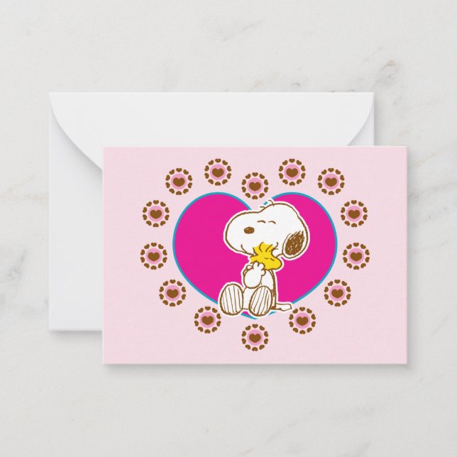 Peanuts | Snoopy & Woodstock Floral Heart Hug Card (Front)