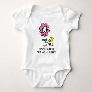 Peanuts   Snoopy & Woodstock Flower Baby Bodysuit