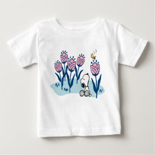 Peanuts   Snoopy & Woodstock Flower Garden Baby T-Shirt