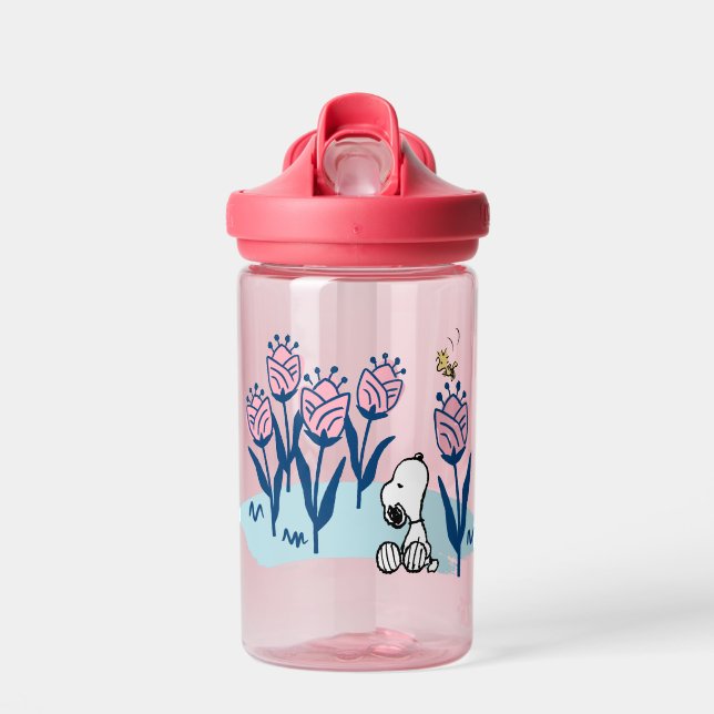 Peanuts | Snoopy & Woodstock Flower Garden Water Bottle (Front)