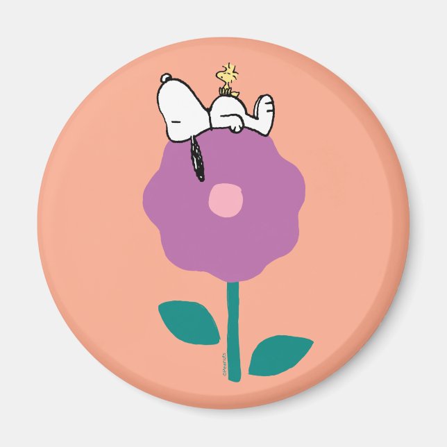 Peanuts | Snoopy & Woodstock Flower Whistle Magnet (Front)