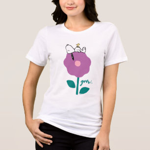 Peanuts Snoopy & Woodstock Flower Whistle Tri-Blend Shirt