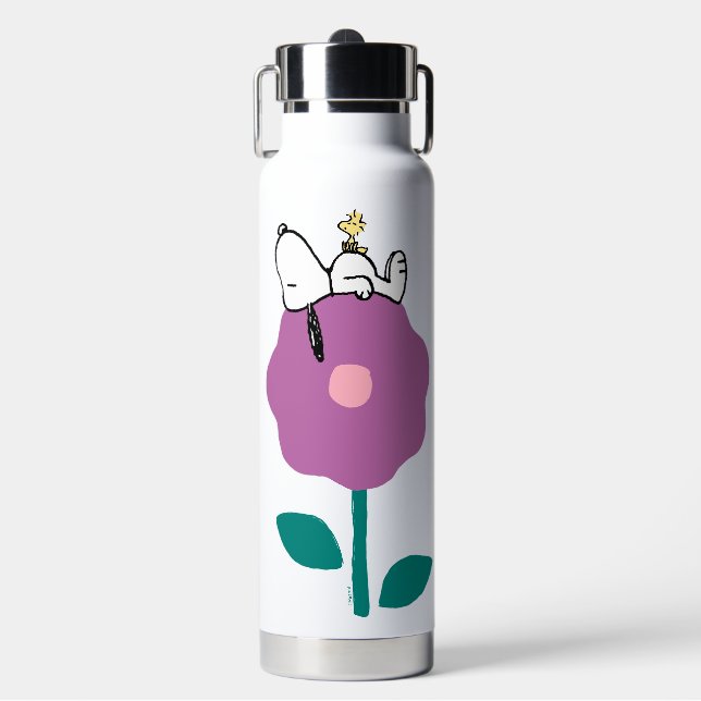 Peanuts | Snoopy & Woodstock Flower Whistle Water Bottle (Front)