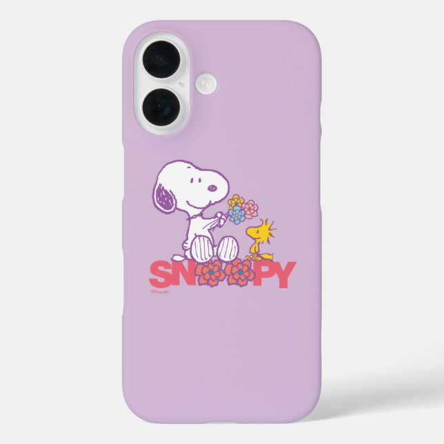 Peanuts | Snoopy & Woodstock Flowers Case-Mate iPhone Case (Back)