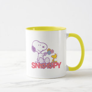 Peanuts Snoopy & Woodstock Flowers Mug