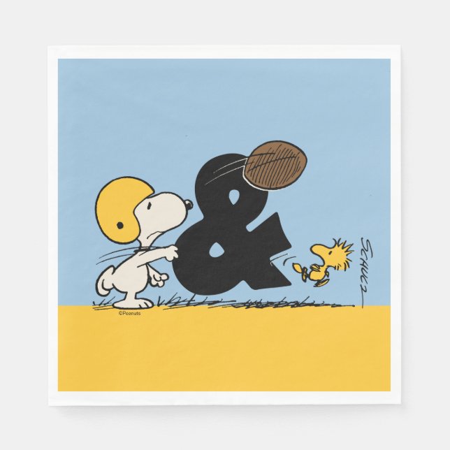 Peanuts | Snoopy & Woodstock Football Napkin (Front)