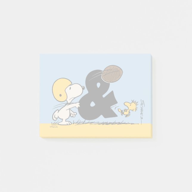 Peanuts | Snoopy & Woodstock Football Post-it Notes (Front)