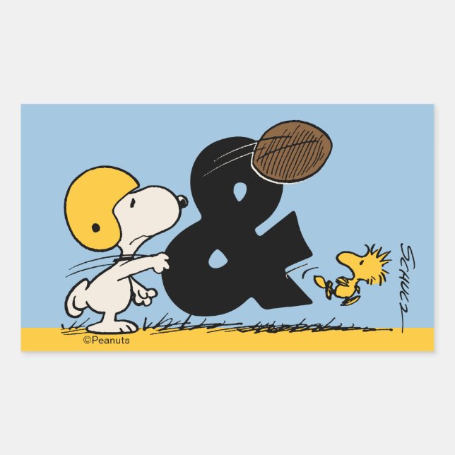 Peanuts | Snoopy & Woodstock Football Sticker (Front)