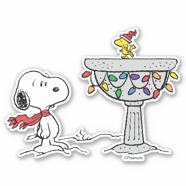 Peanuts | Snoopy & Woodstock Frozen Birdbath (Front)