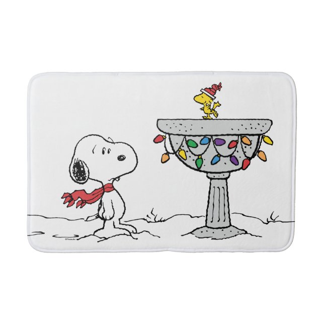Peanuts | Snoopy & Woodstock Frozen Birdbath Bath Mat (Front)