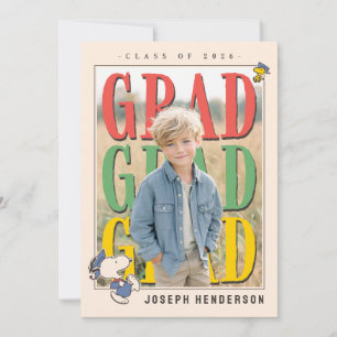 Peanuts Snoopy Woodstock Graduation Invitation