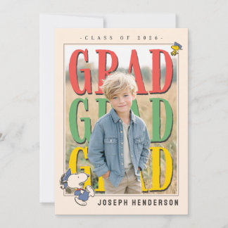 Peanuts Snoopy Woodstock Graduation Invitation