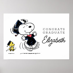 Peanuts Snoopy & Woodstock Graduation Poster