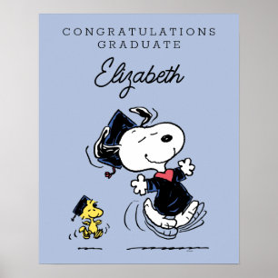 Peanuts Snoopy & Woodstock Graduation Poster
