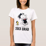 Peanuts | Snoopy & Woodstock Graduation T-Shirt<br><div class="desc">Celebrate your Graduation with this super cute sign featuring Snoopy and Woodstock. Personalize by adding your graduation year.</div>
